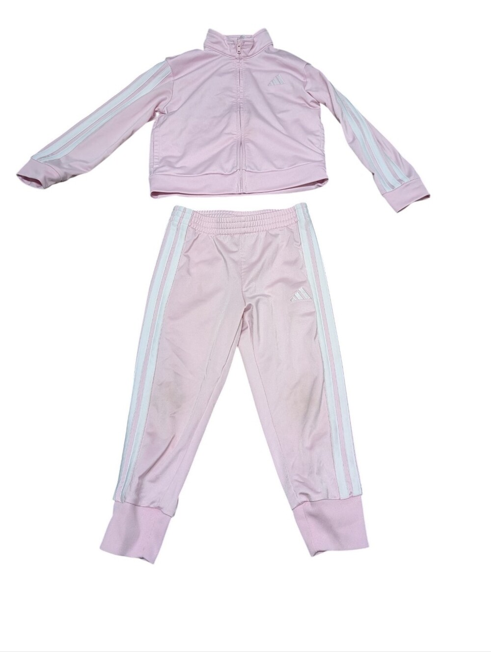 Adidas Kids Girls Pink Track Suit Jacket and Pants Set (4T)